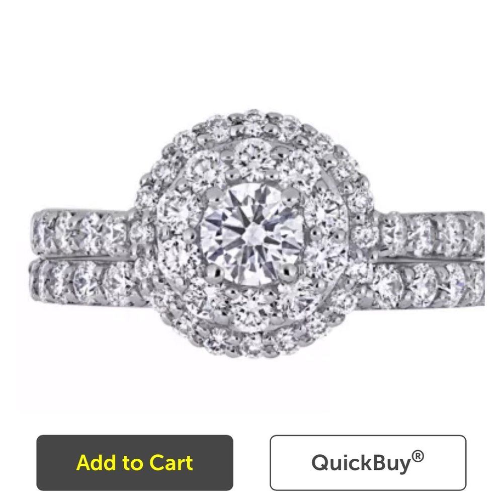 14k WG 1.78ct  Lab Diamond Wedding Ring Set